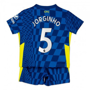 Camisetas fútbol Chelsea Jorginho 5 Niños 1ª equipacións 2021 22 – Manga Corta(Incluye pantalones cortos)