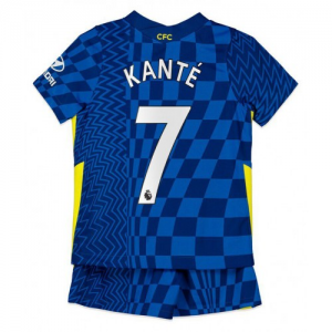 Camisetas fútbol Chelsea Kanté 7 Niños 1ª equipacións 2021 22 – Manga Corta(Incluye pantalones cortos)