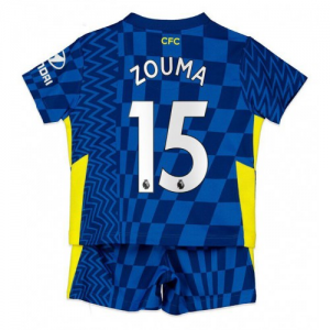 Camisetas fútbol Chelsea Kurt Zouma 15 Niños 1ª equipacións 2021 22 – Manga Corta(Incluye pantalones cortos)
