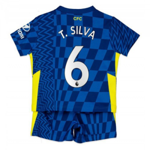 Camisetas fútbol Chelsea T. Silva 6 Niños 1ª equipacións 2021 22 – Manga Corta(Incluye pantalones cortos)