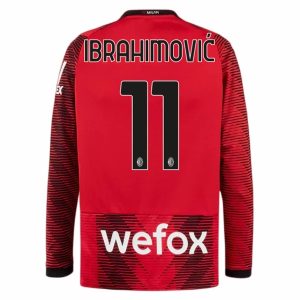 Camisetas fútbol AC Milan Zlatan Ibrahimović 11 1ª equipación 2023-2024 – Manga Larga
